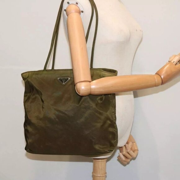 PRADA Tote Bag Nylon Khaki Auth - Picture 3 of 16